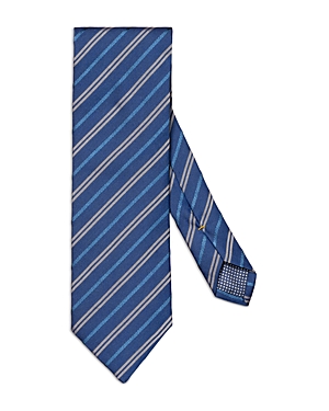 Shop Eton Striped Classic Tie In Medium Blue
