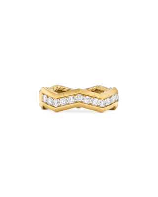 Stax Zig Zag Ring in 18K Yellow Gold with Diamonds, 5mm