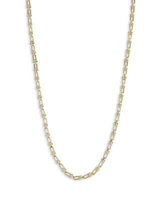 14K Yellow Gold Stirrup Link Chain Necklace, 18"
