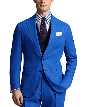 Shop Polo Ralph Lauren Linen Polo Slim Fit Sportcoat In Hrtg Blue