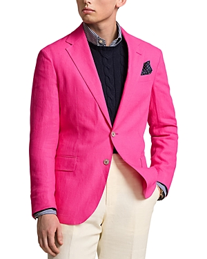 Shop Polo Ralph Lauren Linen Polo Slim Fit Sportcoat In Pink