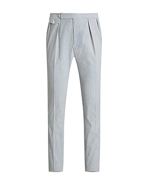 Shop Polo Ralph Lauren Pleated Seersucker Suit Pants In Blue
