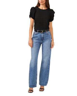 Crewneck Gathered Sleeve Top