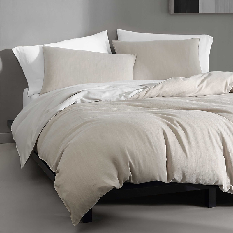 Calvin Klein Reversible 3 Piece Duvet Cover Set, King In Beige