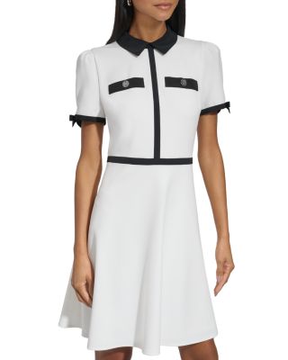 KARL LAGERFELD PARIS - Bow Sleeve A Line Mini Dress