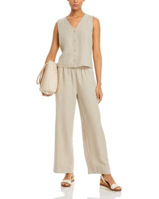 Eileen Fisher - Linen Vest & Linen Wide Leg Pants