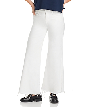 Shop Mother The Lil' Roller Fray Petites High Rise Wide Leg Jeans In Fairest Of Them All