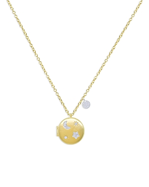 14K White Gold & 14K Yellow Gold Diamond Celestial Pendant Necklace, 18