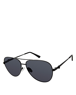 Shop Kurt Geiger Aviator Sunglasses, 62mm In Black/gray Polarized Solid