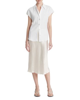 Linen Cap Sleeve Shirt