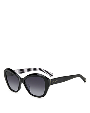 Shop Kate Spade New York Aglaia Rectangle Sunglasses, 54mm In Black/gray Gradient