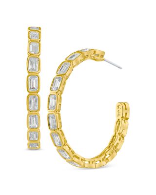 Kenneth Jay Lane - Bezel Set Hoop Earrings