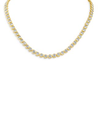 Kenneth Jay Lane - Round Bezel Set Tennis Necklace, 16"
