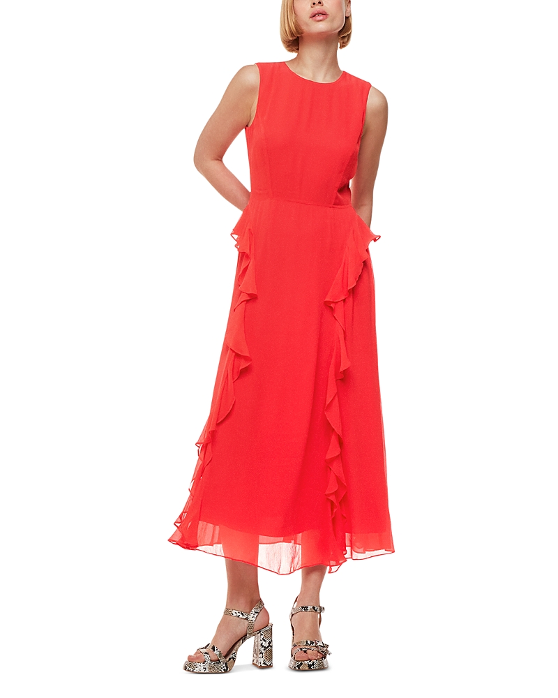 Whistles Nellie Frill Detail Midi Dress