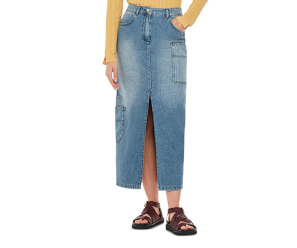 Whistles Cora Utility Cotton Denim Maxi Skirt