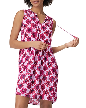 Shop Nic + Zoe Nic+zoe In Bloom Tie Neck Dress In Pink Multi