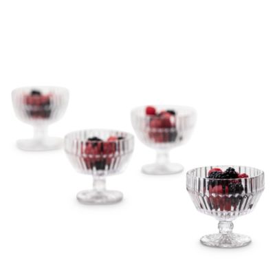 Archie Clear Coupe Footed Dessert Bowl, Set of 4