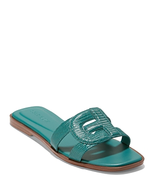 Shop Cole Haan Women's Chrisee Square Toe Green Slide Sandals