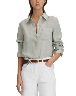 REISS Belle Linen Shirt Bloomingdale's