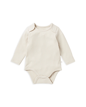 Mori Unisex Ribbed Long Sleeve Bodysuit - Baby In Ecru