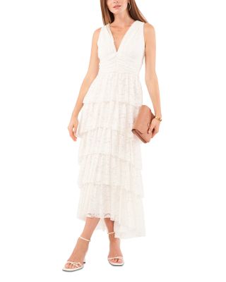 Sleeveless Tiered Lace Maxi Dress