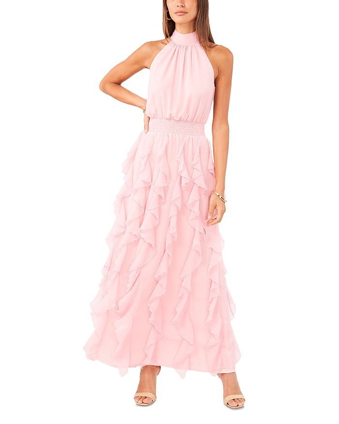1.STATE Sleeveless Cascading Ruffle Maxi Dress | Bloomingdale's
