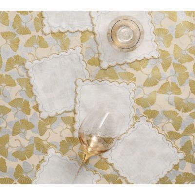 Kim Seybert - Arches Cocktail Napkins in White, Gold and Silver, Set of 6