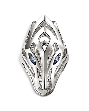 Shop John Hardy Sterling Silver Naga Blue Sapphire Dragon Ring In Blue/silver