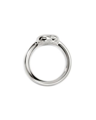 Sterling Silver Pebble Diamond Heart Ring