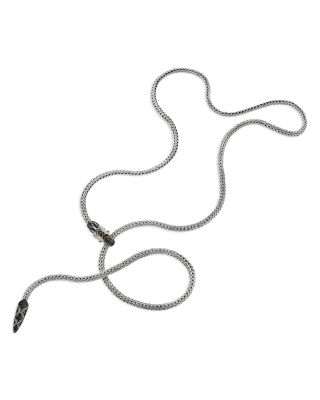 Sterling Silver & 14K Gold Naga Mixed Stone Lariat Necklace, 36"