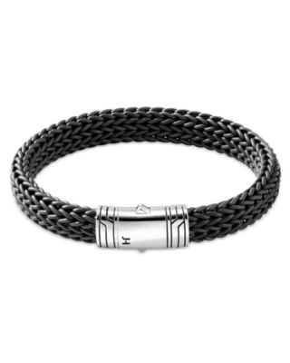 JOHN HARDY - Men's Sterling Silver Icon Woven Rubber Bracelet