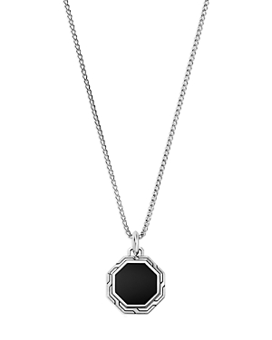 Shop John Hardy Men's Sterling Silver Onyx Pendant Necklace, 22 In Black/silver