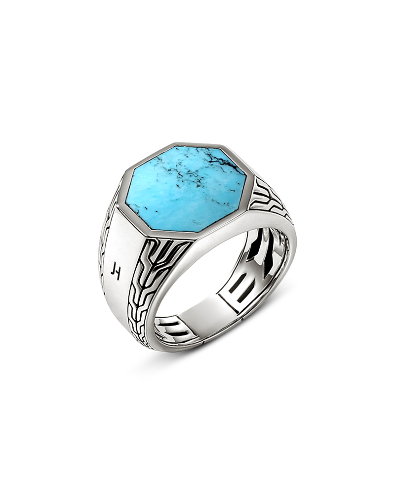 John Hardy Men's Sterling Silver Turquoise Signet Ring