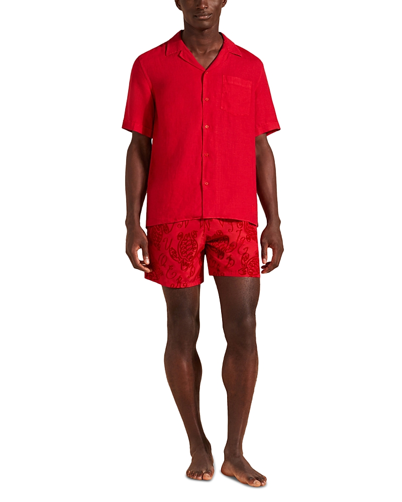 Vilebrequin Short Sleeved Solid Linen Shirt