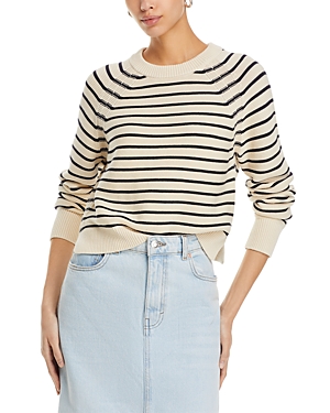 Shop French Connection Striped Raglan Sleeve Sweater In Ecru/utility