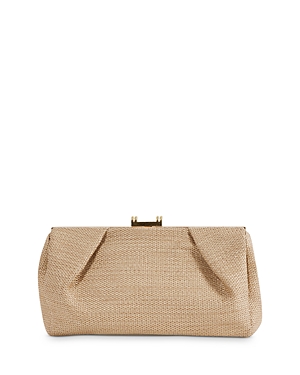 Shop Reiss Madison Woven Frame Clutch In Natural