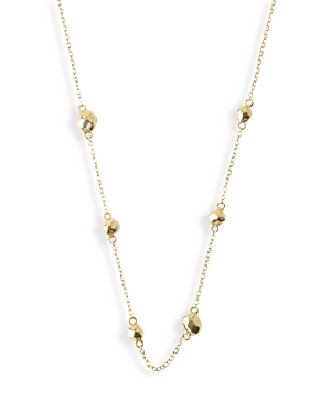 Molten Station Cable Chain Necklace in 18K Gold Plated Sterling Silver, 16