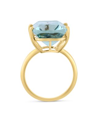 Prasiolite Statement Ring in 14K Yellow Gold