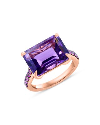 Bloomingdale's Fine Collection - Amethyst & Pink Sapphire Statement Ring in 14K Rose Gold