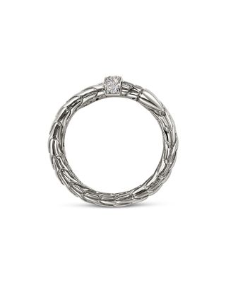 Sterling Silver Spear Diamond Coil Ring