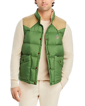 Shop Moncler Grenoble Veny Nylon Quilted Down Vest In Medium Green