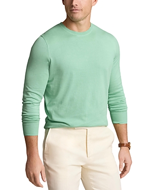 Shop Polo Ralph Lauren Cotton Crewneck Sweater In Light Green