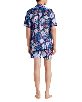 Tropical Classic Fit Button Down Camp Shirt & Moorise Tropical Turtles Stretch Swim Trunks