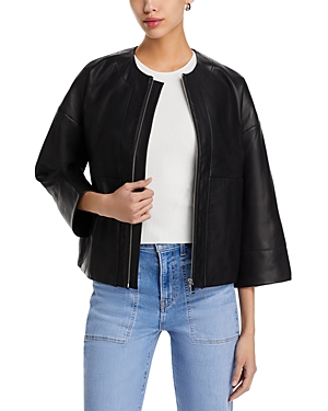 Vanessa Bruno Carter Leather Jacket In Black