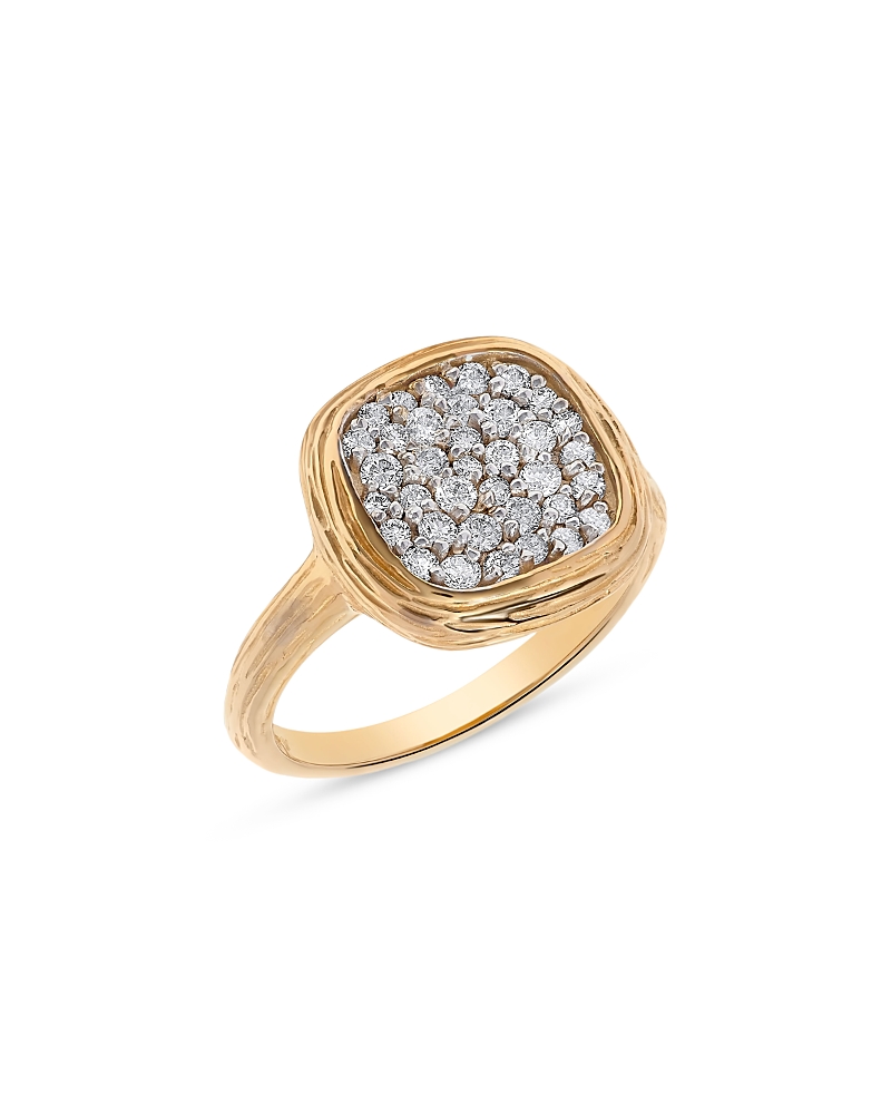 Bloomingdale's Pave Diamond Ring In 14k Yellow Gold, 0.50 Ct. T. W. In White/gold