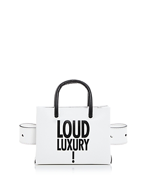 Shop Moschino Loud Luxury Convertible Leather Belt Bag In White Multi