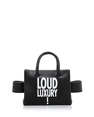 Shop Moschino Loud Luxury Convertible Leather Belt Bag In Black Multi