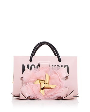 Shop Moschino Cloud Small Leather Crossbody In Pink Multi