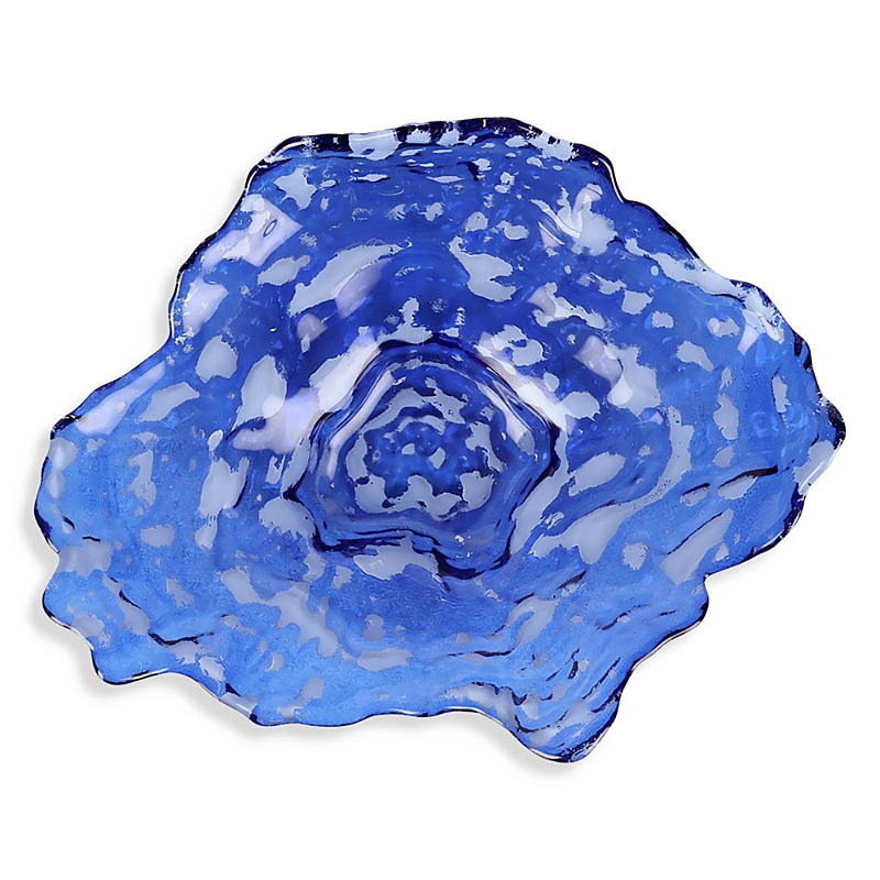 Vietri Ostrica Glass Blue Small Plate In Cobalt
