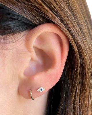 14K Yellow Gold Mini Huggie Hoop Earrings